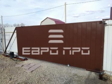 Установили ещё одни откатные ворота с порошковой покраской в с. Бессоновка Пензенской области