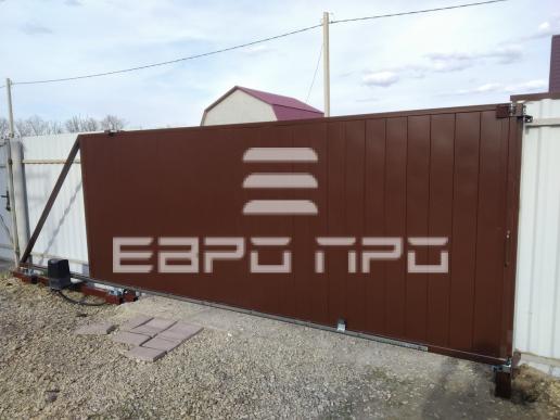 откатные ворота с порошковой покраской